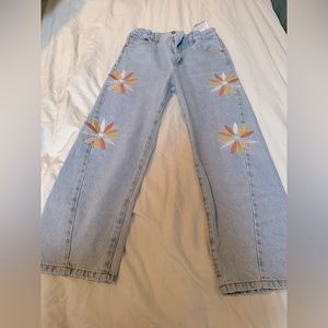 Zara girl floral jeans